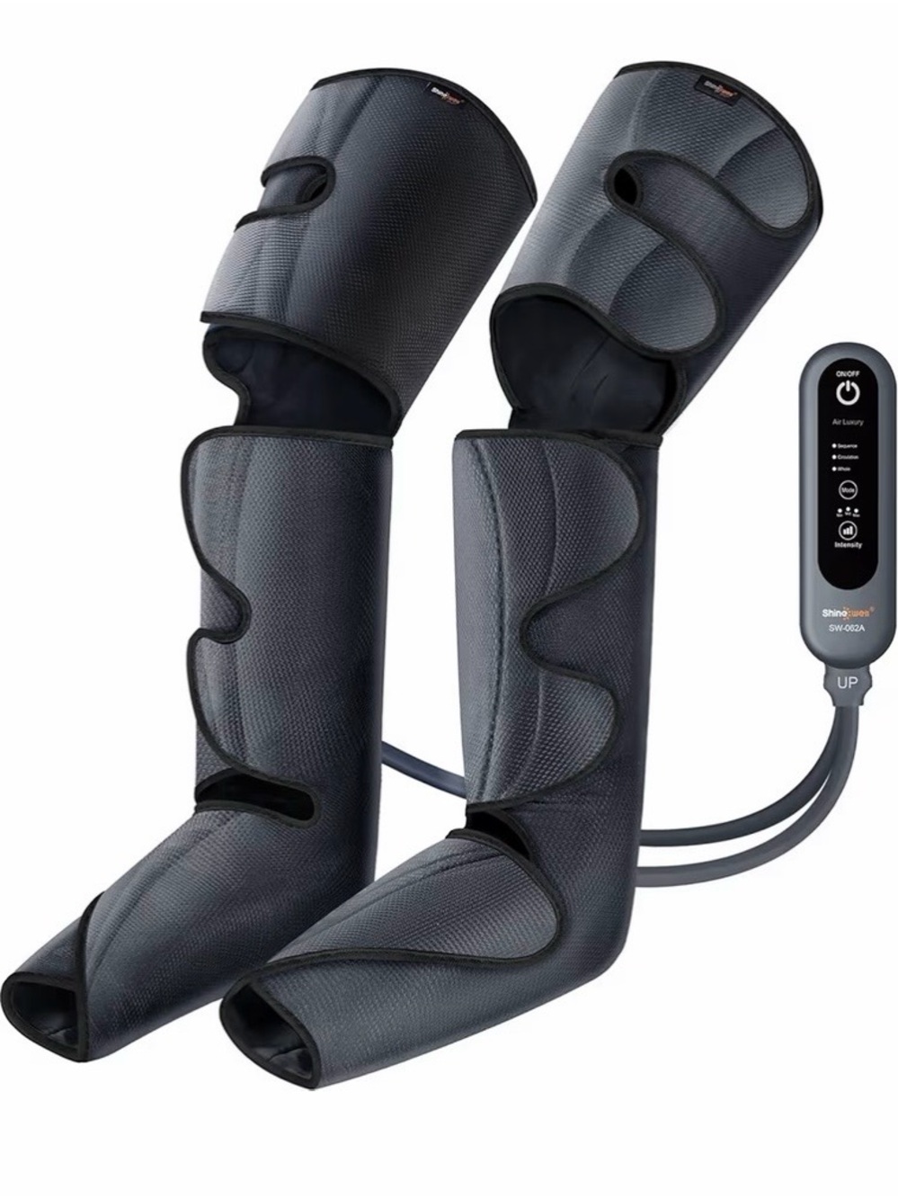 ShineWell Full-Leg Compression Massager Boots in Dark Gray